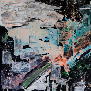 Ночное рандеву. 80x80, Акрил, холст, 2021 год